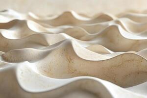 Textured beige surface with flowing wave-like patterns, creating an elegant and soothing visual. photo