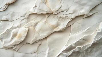 A close-up view of textured white rock formations, showcasing intricate layers and natural patterns. photo