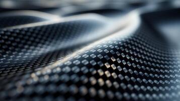 Abstract close-up of a textured surface with a wave pattern, featuring subtle highlights and shadows. photo