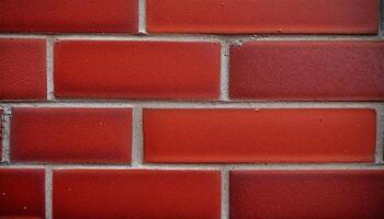 Textured Red Brick Wall Showcasing Unique Patterns and Color Variations in Sunlight photo