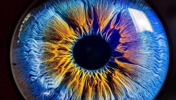 Detailed Macro View of a Mesmerizing Human Eye With Vibrant Colors and Intricate Patterns photo