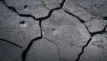 Dry Cracked Earth Surface Revealing Signs of Drought and Environmental Change in a Remote Area During Midday Light photo