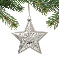 A Christmas tree ornament shaped like a star against the clean transparent background png