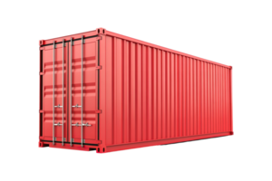 Red Shipping Container on Transparent Background png