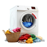 Front-Loading Washing Machine with Laundry png