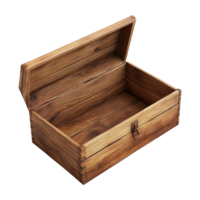 Open Wooden Box with Rustic Design png