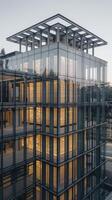 A large glass building with many windows photo