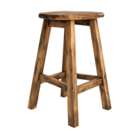 a stool with a wooden seat on a transparent background png