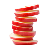 sliced red apple slices on a transparent background png