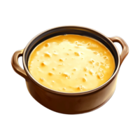 a bowl of cheese in a brown pot on a transparent background png