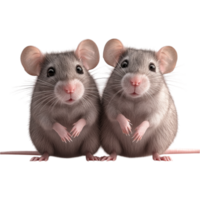 two mice standing side by side on a transparent background png
