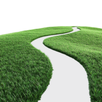 path on grass hill with white path png