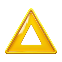 a yellow triangle warning sign on a transparent background png