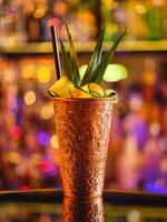 Moscow mule cocktail with cucumber photo