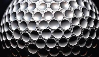 Intricate Close-Up View of a Textured Surface Resembling a Golf Ball Captured in a Unique Light photo