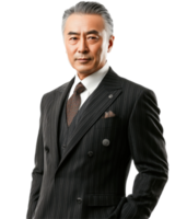 Distinguished Man in Double-Breasted Suit, Confident and Sophisticated, Isolated on Transparent Background png