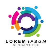 Community, network and social logo design template vector