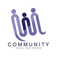 Community, network and social logo icon vector