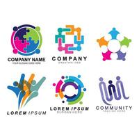 set Community, network and social logo vector