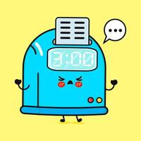 Punch Clock Cartoon. Anxious Time Clock Character with Worried Expression vector