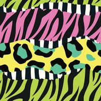 Colorful Animal skin pattern, zebra, leopard, abstract seamless pattern background vector