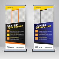Corporate rollup or X banner design template display vector
