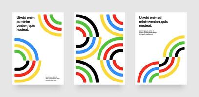 Colored lines design for poster, cover or background. Template with abstract running track for competition, championship or sports event. vector