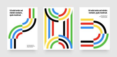 Template with abstract running track for competition, championship or sports event. Colorful lines design for poster, background or cover. vector