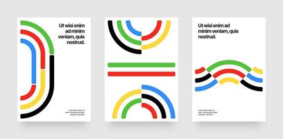Template with abstract running track for championship, competition or sports event. Colored lines design for cover, poster or background. vector