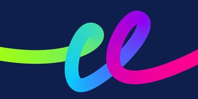 Wavy gradient shapes on dark background. Background with colored squiggles gradient lines design for flyer, poster, cover or banner. vector