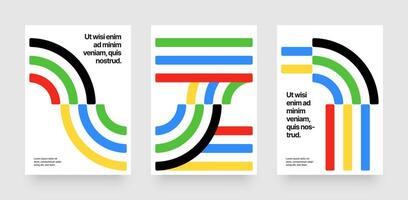 Template with abstract running track for competition, championship or sports event. Colorful lines design for background, poster or cover. vector