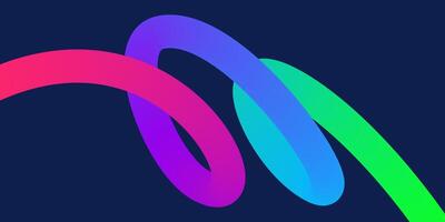 Wavy gradient shapes on dark background. Background with colored squiggles gradient lines design for flyer, poster, cover or banner. vector
