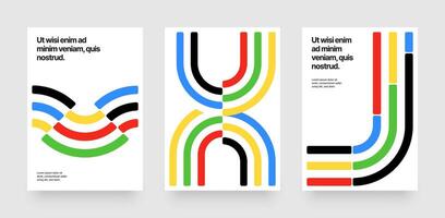 Template with abstract running track for sports event, competition or championship. Colored lines design for background, poster or cover. vector