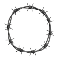 Black Barbed Wire Frame for Art and Design Projects. Ideal for Themed Decorations, Graphics, and Creative Expressions. Add an Edgy Touch to Your Work png