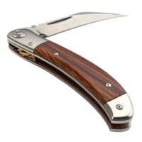 Premium Folding Knife with Wooden Handle for Outdoor Adventures. Ideal for Camping, Hiking, and Everyday Carry. Durable, Sharp, and Stylish Tool for Enthusiasts and Collectors. png