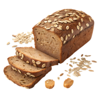 Fresh Whole Grain Bread with Oats for Healthy Eating. Perfect for Sandwiches, Toast, and Snacking. Enjoy Nutritious Flavor and Texture in Every Slice of This Wholesome Loaf png