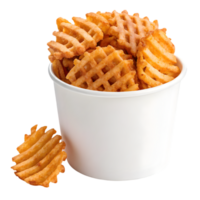 Crispy Waffle Fries Recipe. Perfect for Parties. Easy Homemade Snack. png