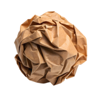 Eco-Friendly Crumpled Brown Paper Ball for Crafts and Recycling. Perfect for Art Projects, Packaging, and Sustainable Use. Enjoy a Versatile Material That Supports Creativity and Environmental Care png
