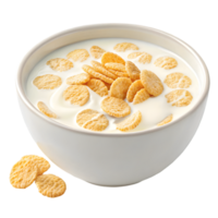 Crunchy Corn Flakes with Creamy Yogurt for a Healthy Breakfast. Perfect for Quick Meals, Nutritious Snacking, and Energizing Starts. Enjoy a Delicious Blend of Flavor png