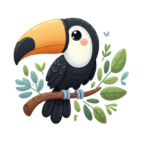 Toucan bird on a branch png