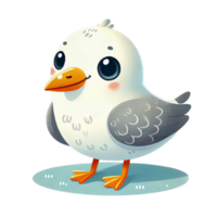 A cute little bird with big eyes and a big beak png