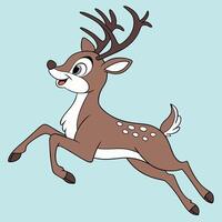 Bambi the deer in a joyful leap, a classic Disney animated character. vector