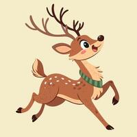 Happy Reindeer Running Towards Christmas vector