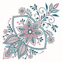 a circular design with leaves and flowers vector