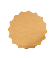 Recycled sticker paper cardboard price tag sticker with copy space, featuring a transparent background for easy integration into designs png