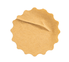 Recycled crumpled sticker paper price tag sticker with copy space, featuring a cutout transparent background for easy integration into designs png