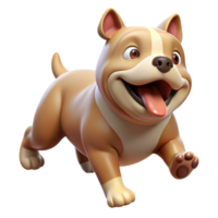 Bulldog in motion looking playful and happy in transparent background png