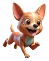 Chihuahua enjoying an active sprint in transparent background png