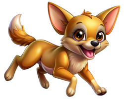 Chihuahua running energetically with full enthusiasm in transparent background png
