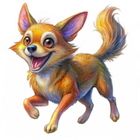 Chihuahua running forward with happiness in transparent background png